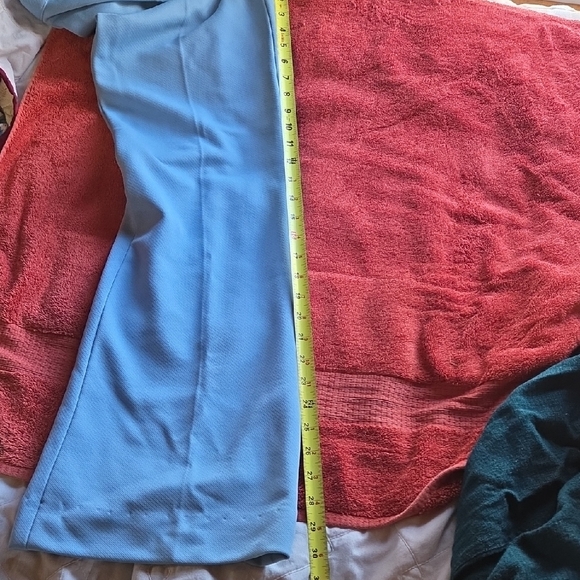 Vintage Hand Sewn Elegant Women's Blue Patterned Pantsuit. - Picture 11 of 11